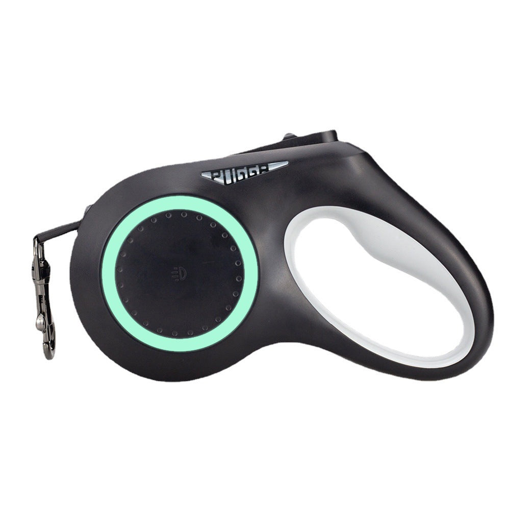 LED retractable dog leash for evening walks