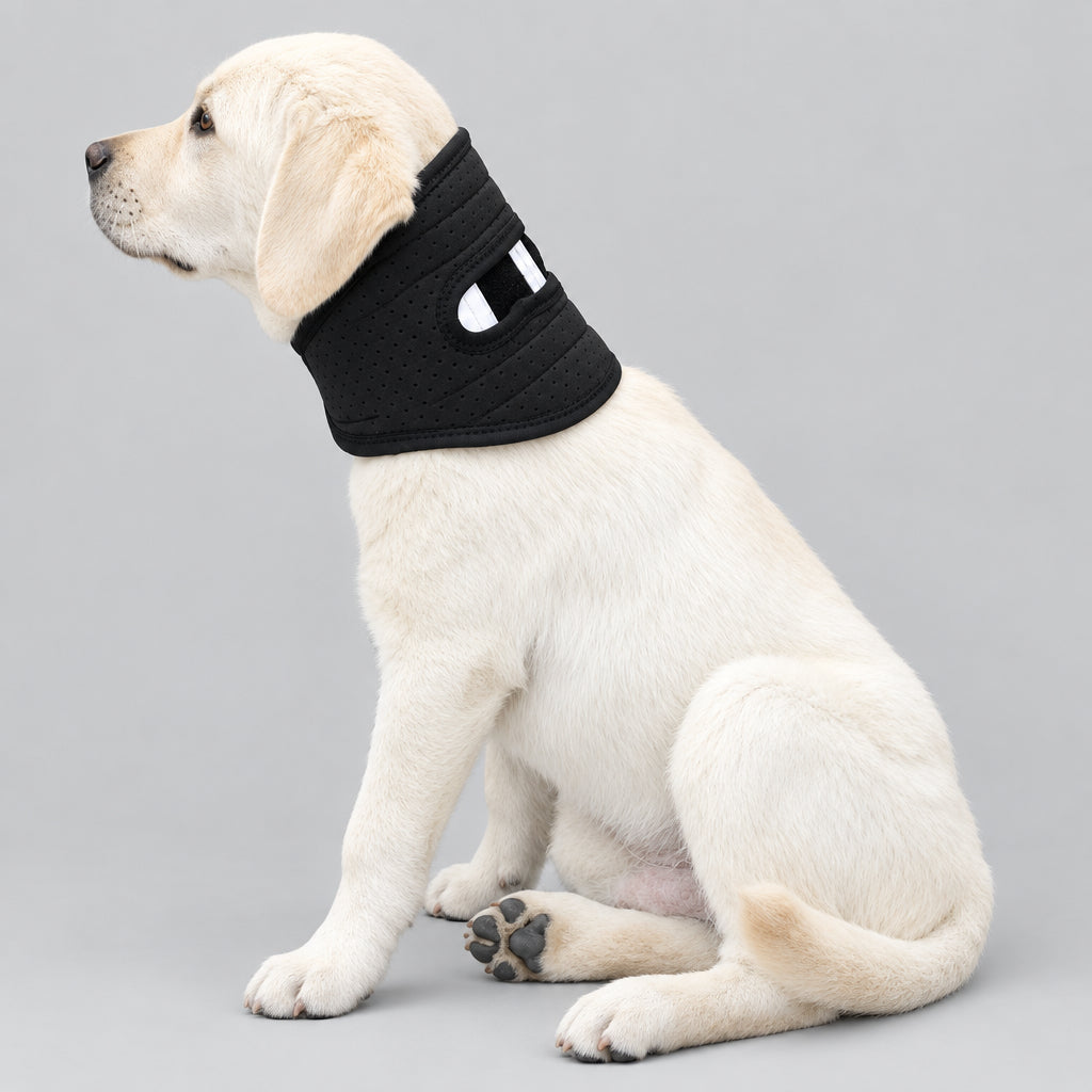 Wraparound dog neck support collar