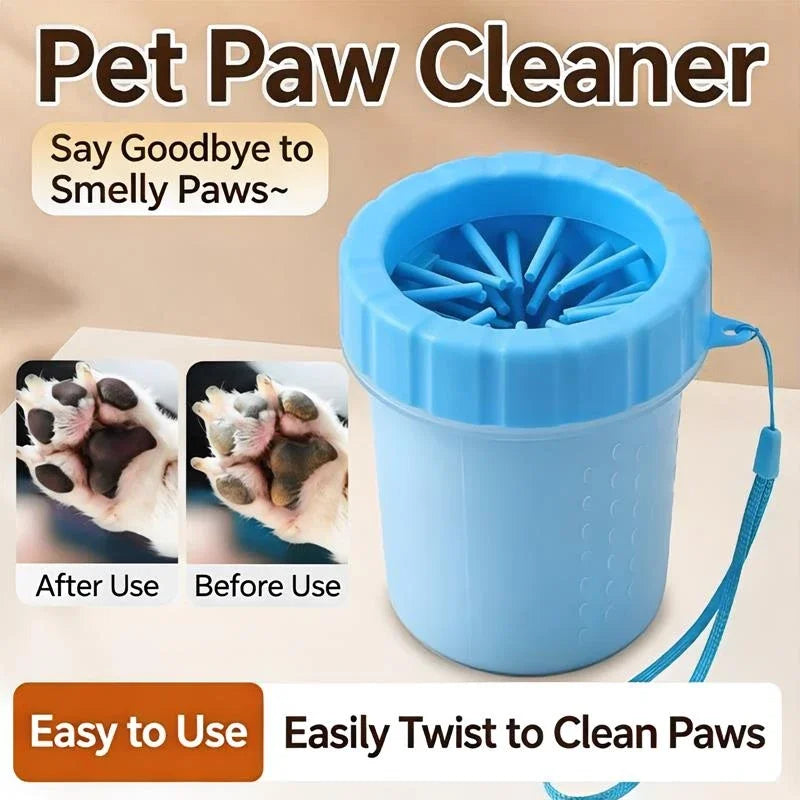 Dog paw cleaner cup for removing dirt and mud