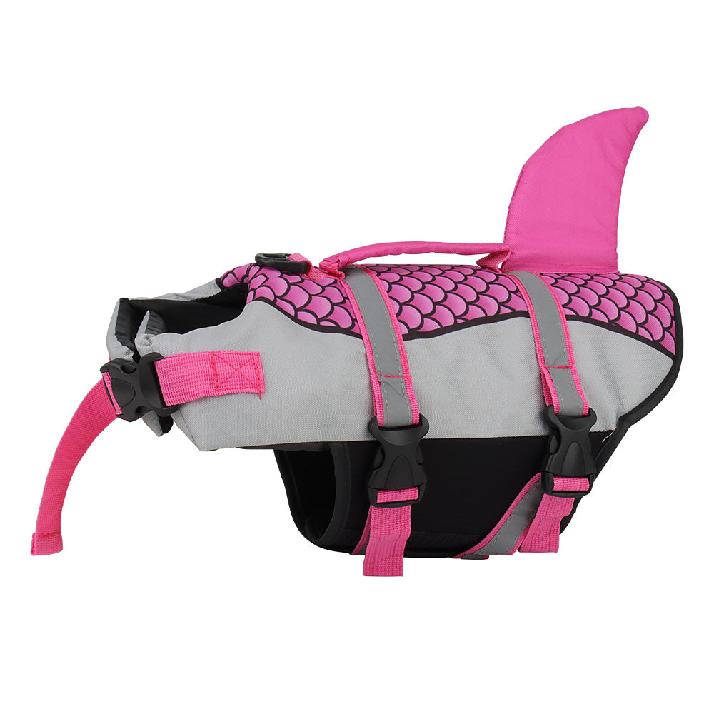 Dog life jacket with strong back rescue handle