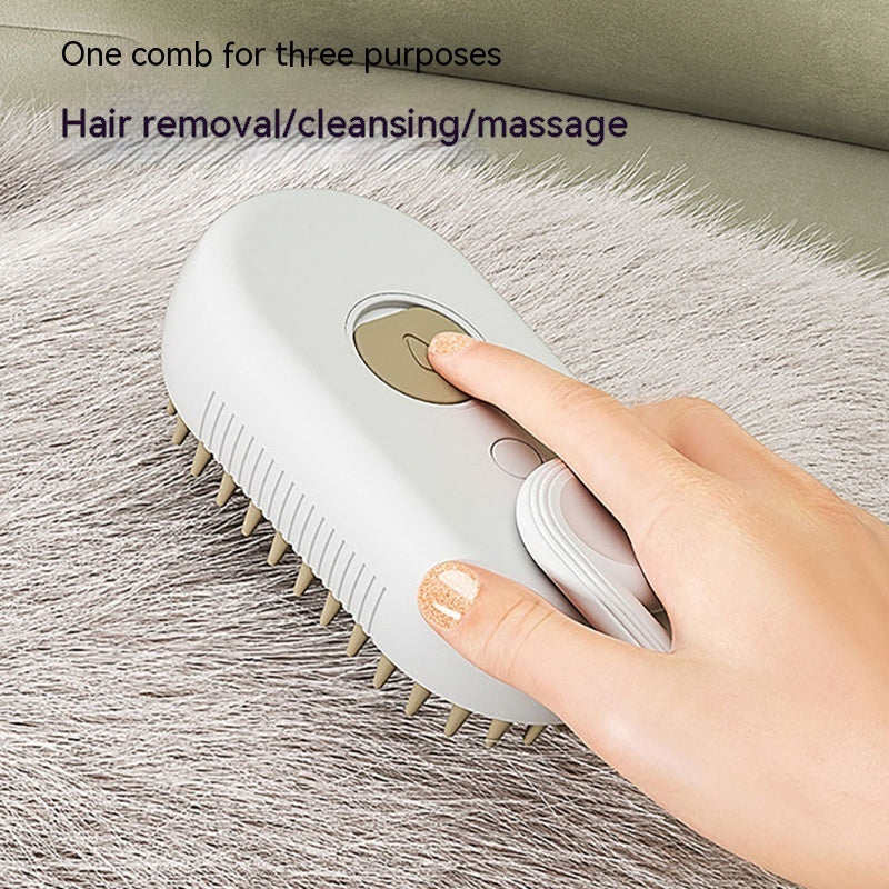 Electric steam grooming brush for cats