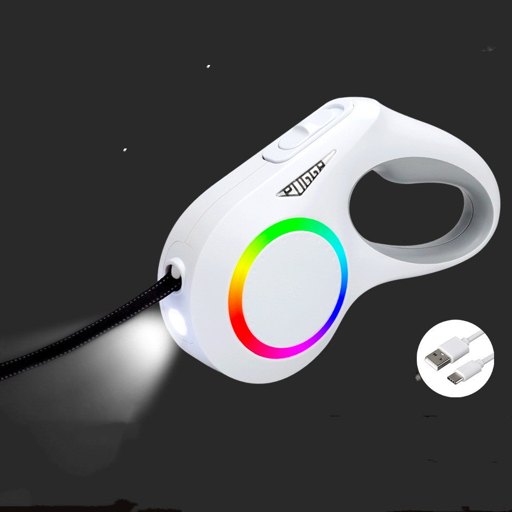 5M retractable dog leash with LED light